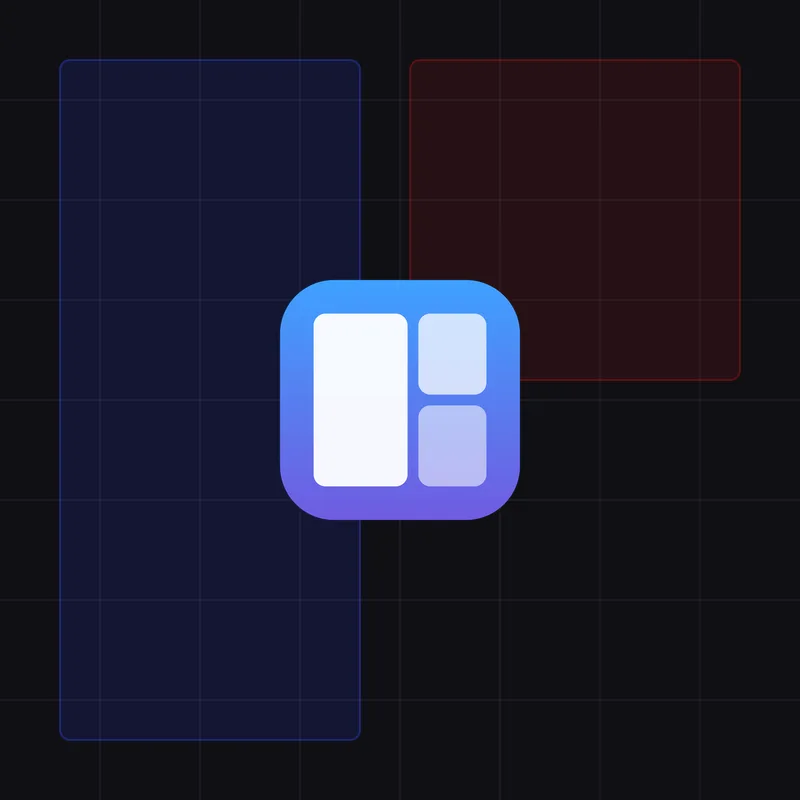 Spacious app icon over a monitor grid with two highlighted zones